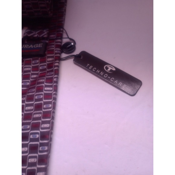 Courage Techno- Core Silk Geometric Neck Tie 4in Multi Color NWT - Picture 4 of 6